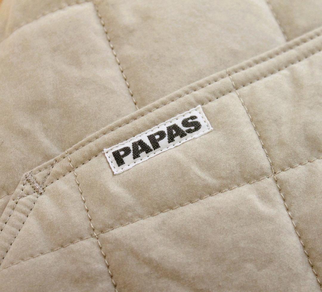 極美品/5万円』PAPAS パパス ベスト『リバーシブル中綿入りキルティング