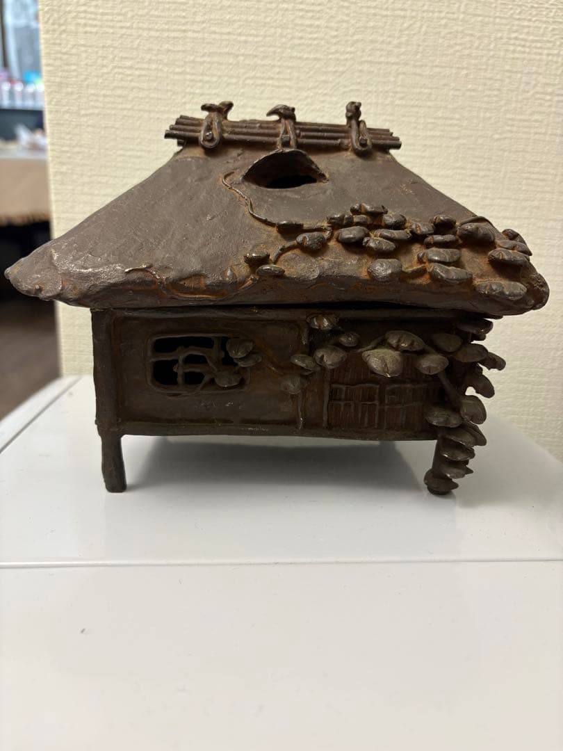 人間国宝 市橋敏雄作 宣德銅製 芦屋式香炉 葛屋 茶道具 在銘 重約2200克