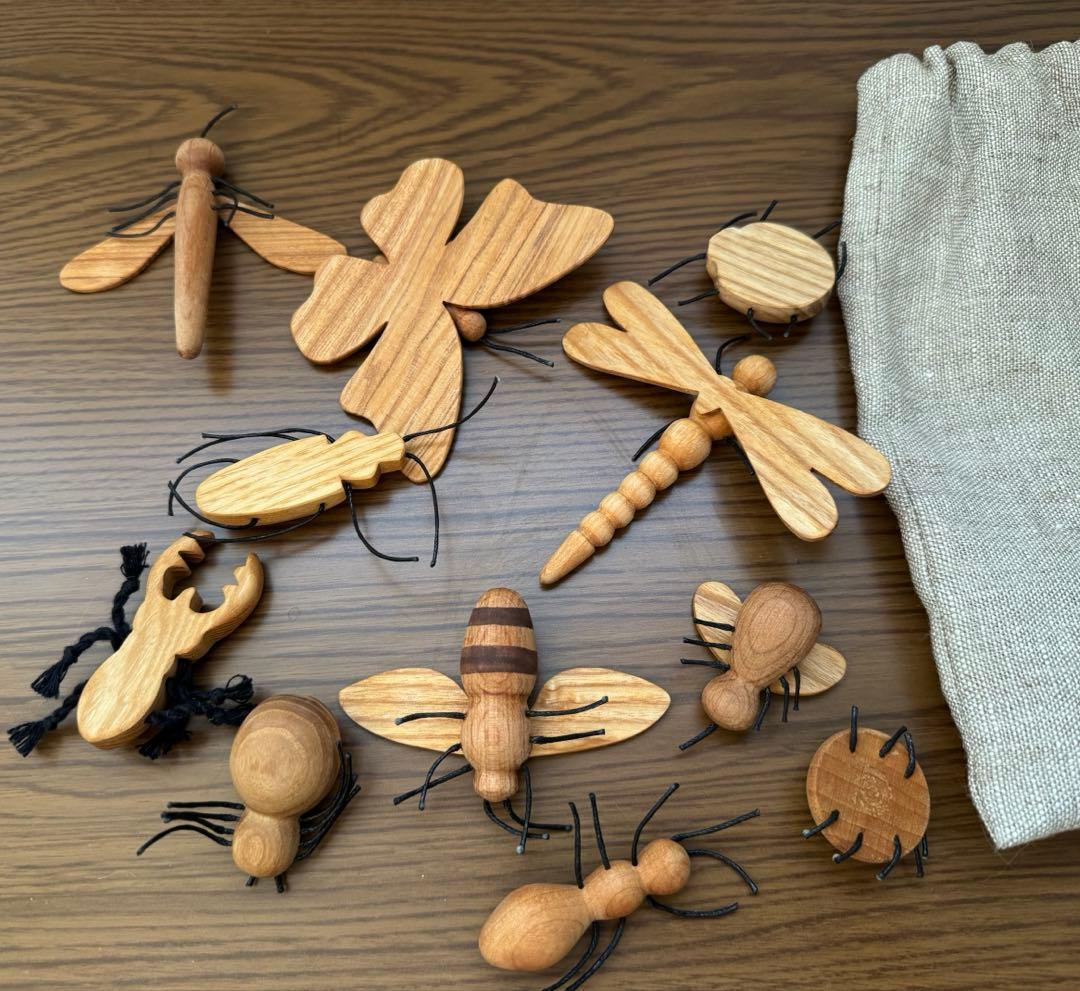 Oshkin Wooden Craft 木製　昆虫11点セット　フィギュア