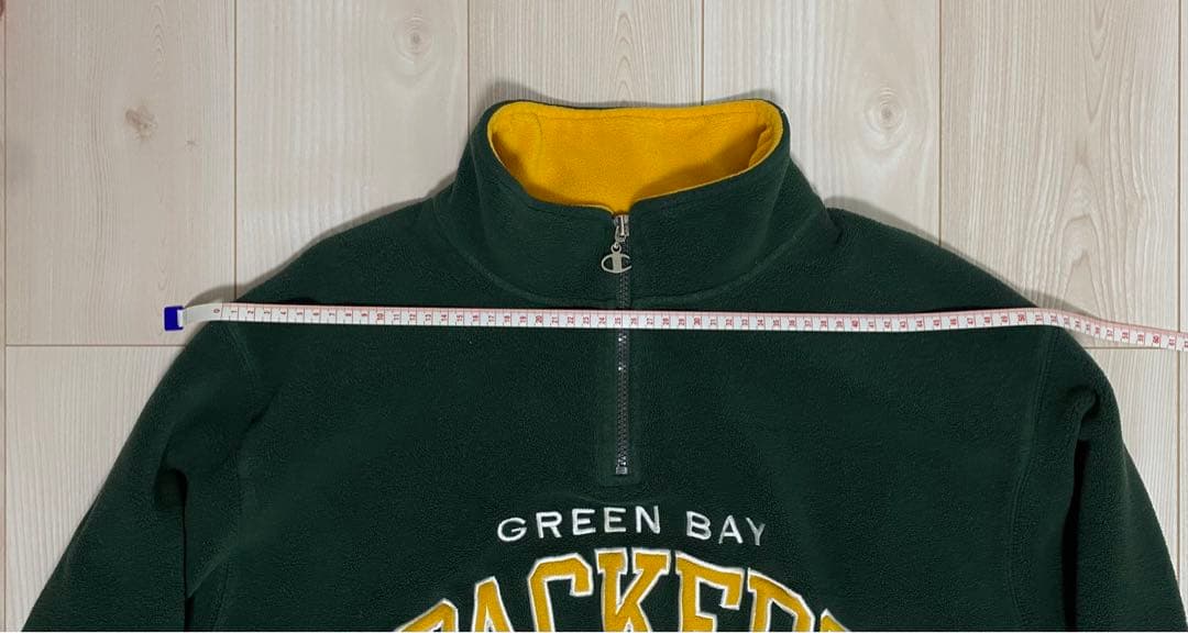 チャンピオン　90s　グリーンベイパッカーズ　フリース　ハーフジップ　デカロゴ
