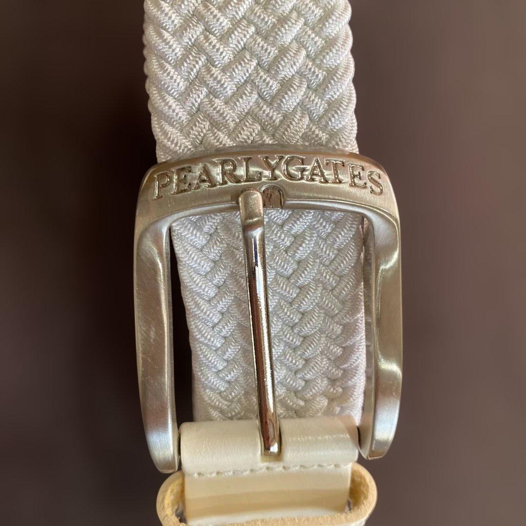 マコ　PEARLY GATES ホワイト 編み込みベルト　ユニセックス