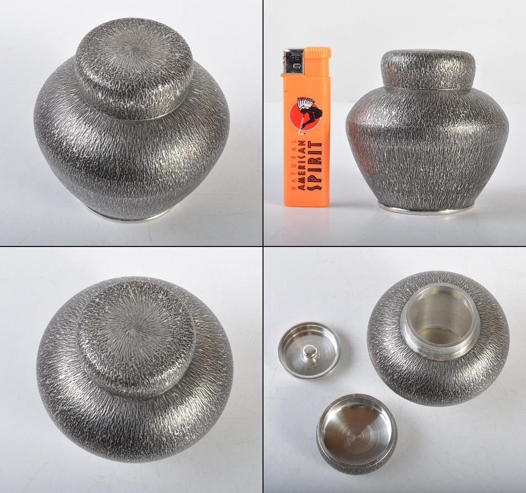 煎茶道具　今井錫器　錫製　杉目茶壷　茶心壷　約278g　共箱　M R4395