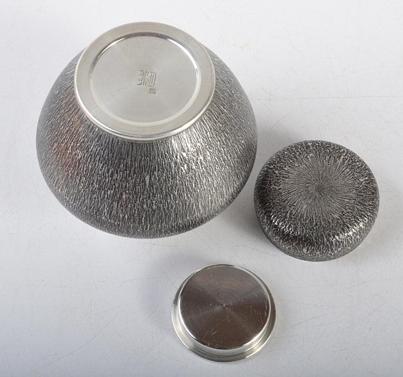 煎茶道具　今井錫器　錫製　杉目茶壷　茶心壷　約278g　共箱　M R4395
