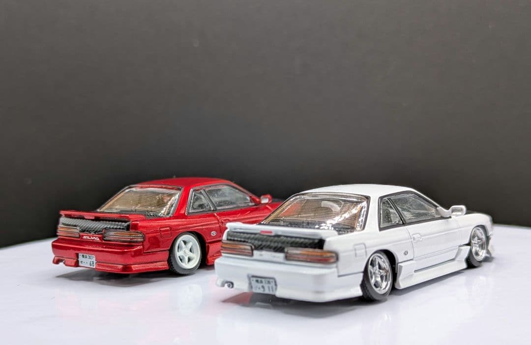 1/64 ニッサン シルビア S13 ミニカー フルエアロ仕様(2台セット)