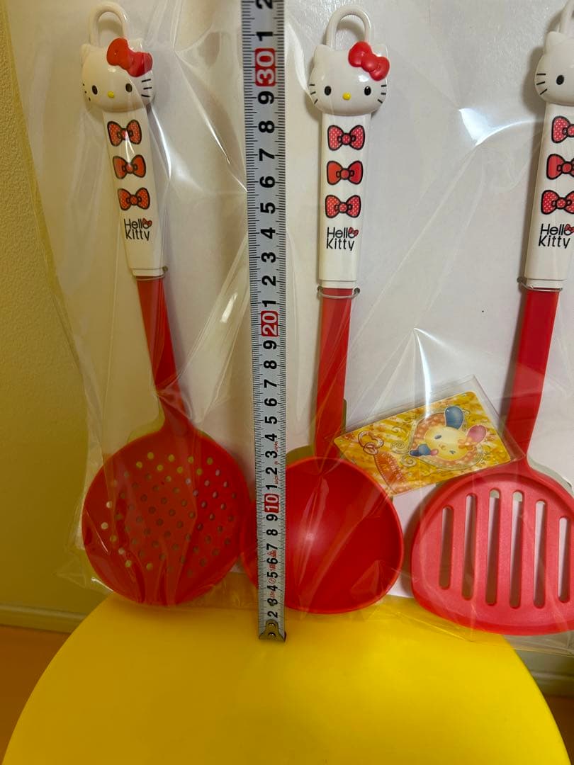 レトロ　非売品　ハローキティ　リボン柄調理ツール3点セット　未使用品　ウサハナ