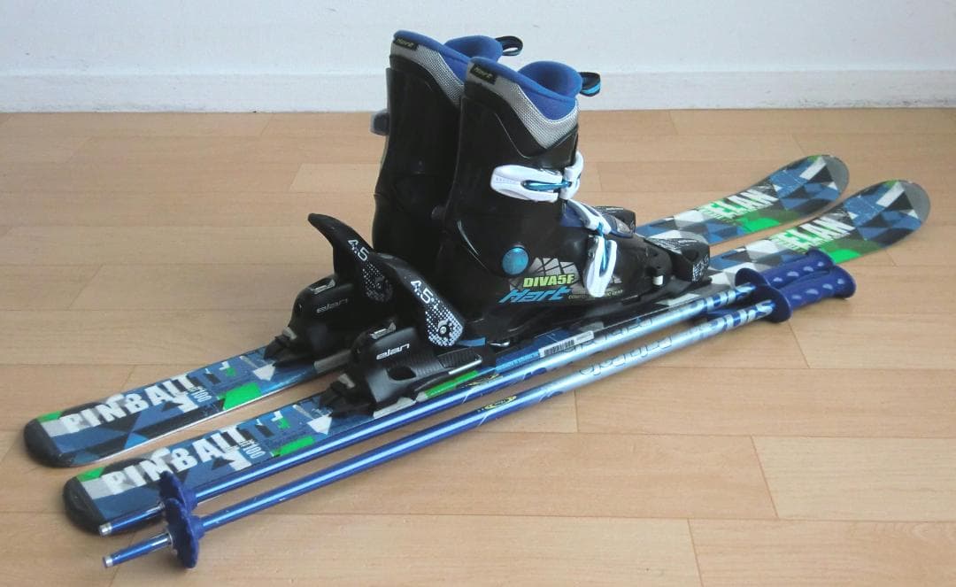 ■■送料無料■ELAN＋Hart■子供用スキー4点セット■100/20■WAX■