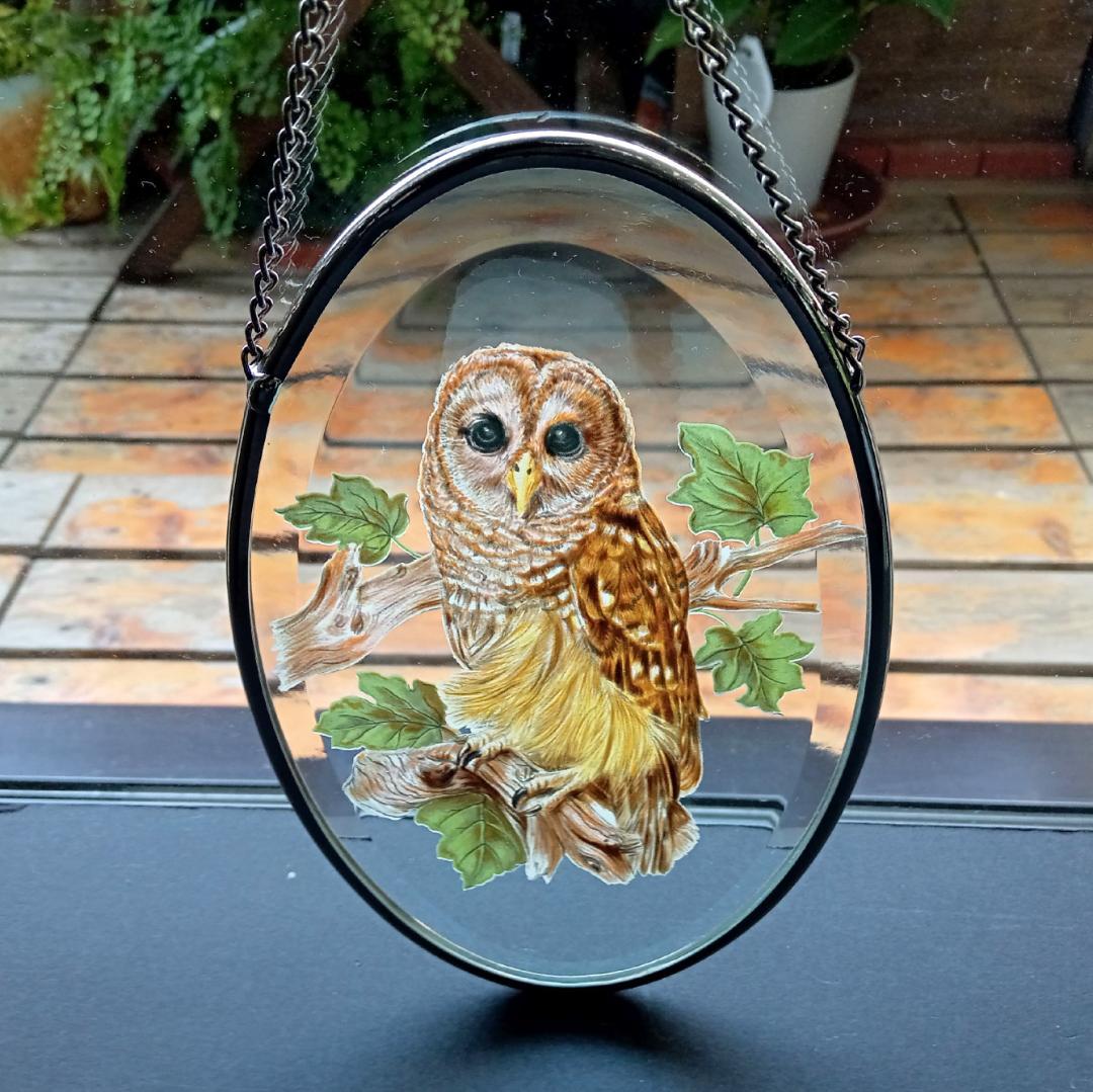 ライフォード社ステンドグラス ふくろうB梟フクロウ /グラスマスターズ トロント