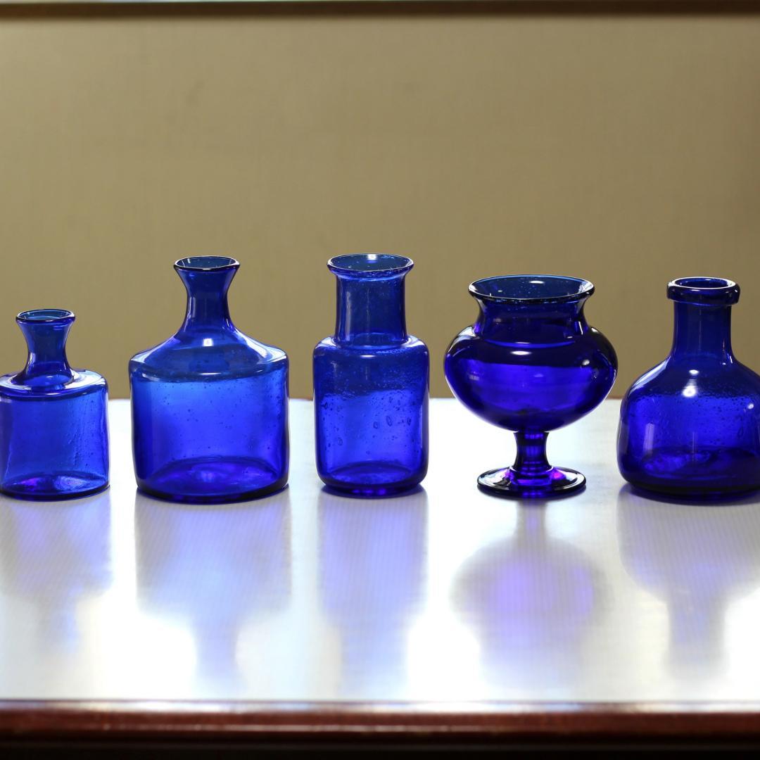 【サイン有り】Erik Hoglund　エリックホグラン　ブルーガラス 花器花瓶