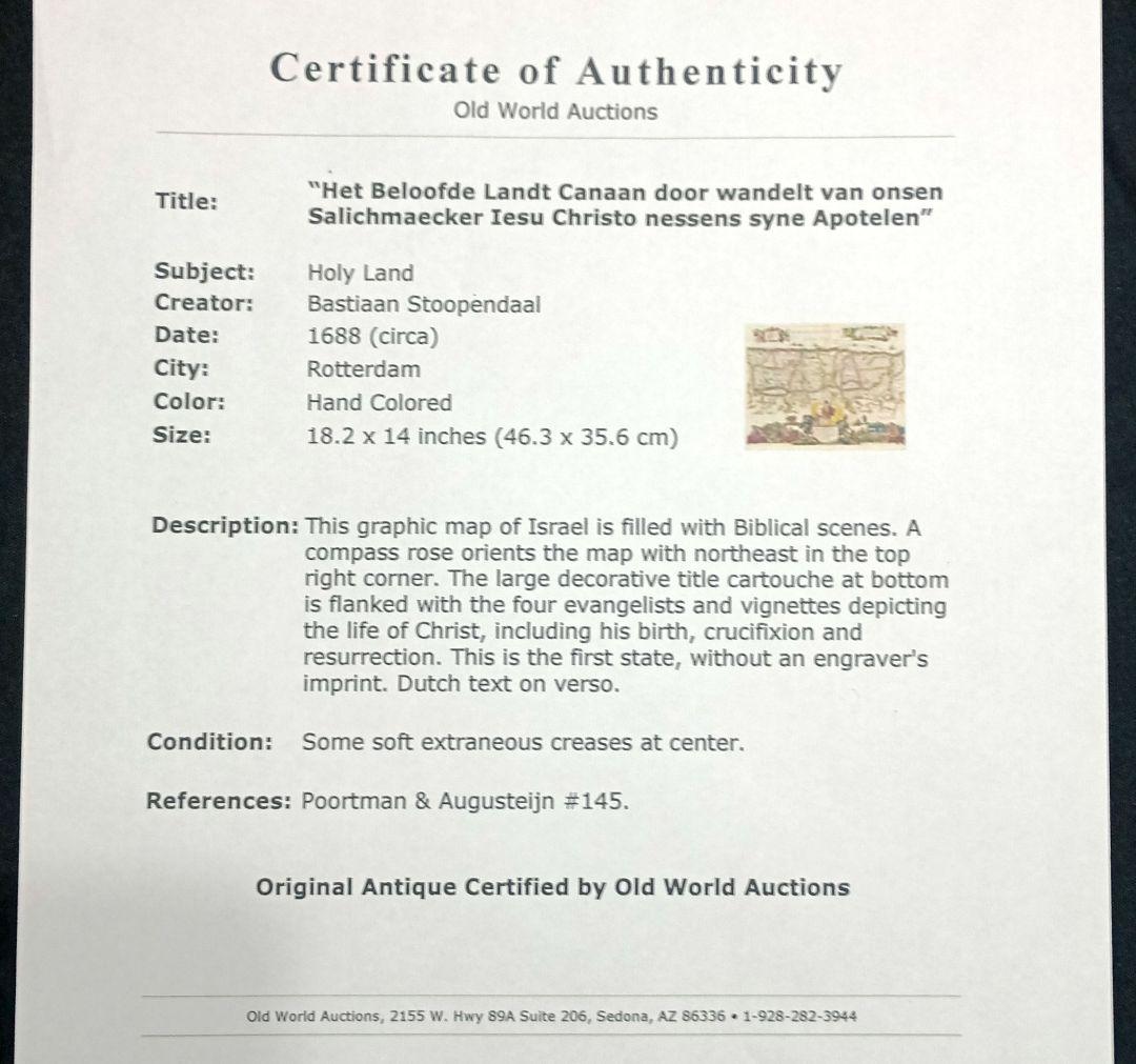 額装品 17世紀　ストペンダール「CANAAN」　イスラエル　聖地　稀少