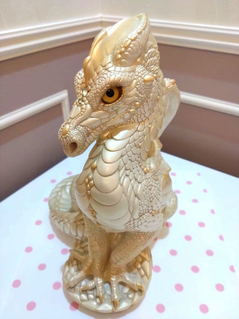 美品「Windstone Editions」ホワイトドラゴン☆オブジェ置物☆竜