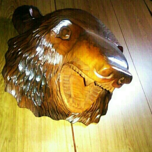 木彫り 熊 彫刻 くま クマ置物 レリーフ 昭和レトロ