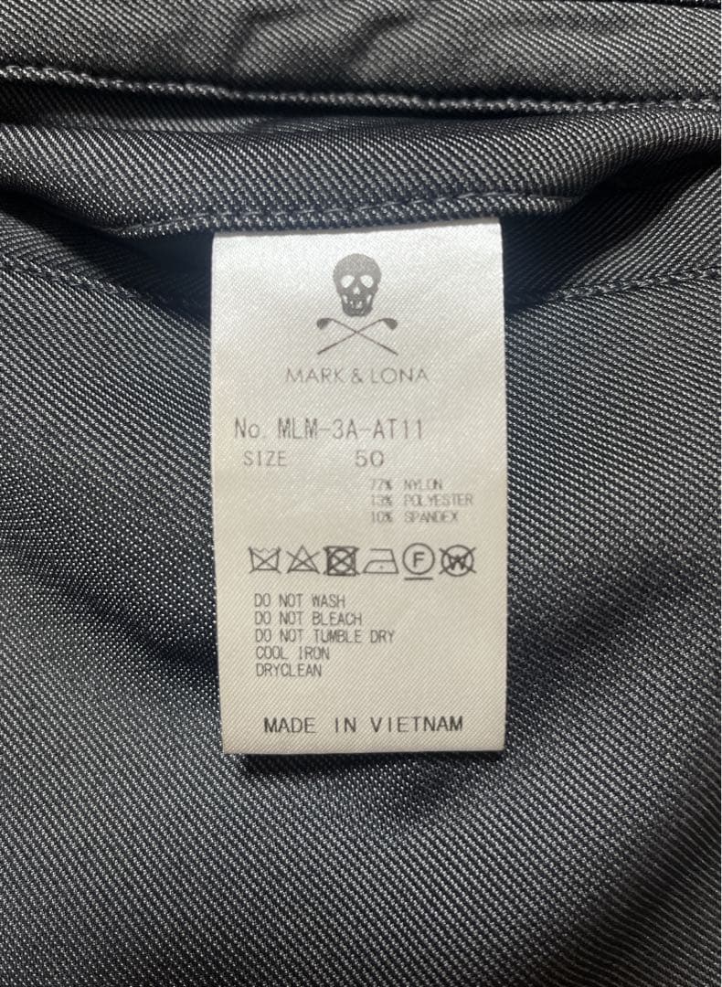 キムタク着用 MARK & LONA メンズパンツ M ブラック スカルロゴ付