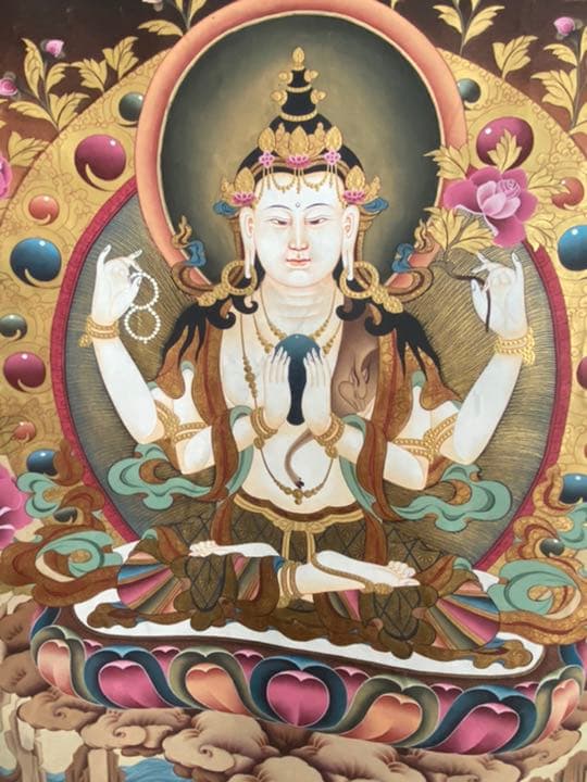 観音菩薩のタンカ、チベット