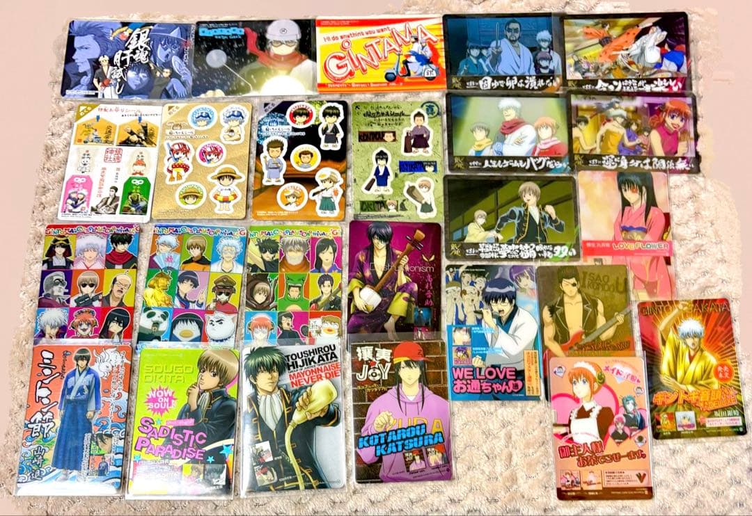 美品 希少 人気カード 25枚 銀魂 カードガム シール＆メタリック多数!!