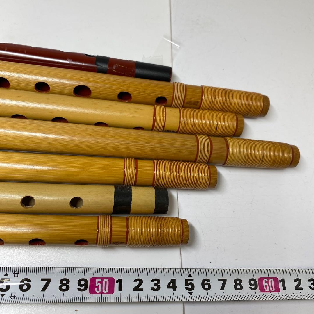 喜月銘等　竹製　横笛7点　約36.1〜46㎝　東さ8-0110①
