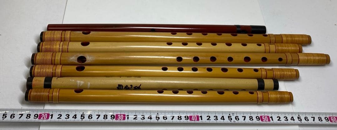 喜月銘等　竹製　横笛7点　約36.1〜46㎝　東さ8-0110①