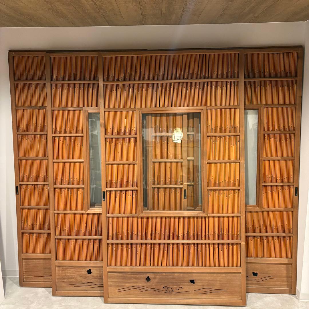 古い建具 ガラス戸 1枚 簾戸 すど 葦戸よしど 夏障子 御簾戸 4/4