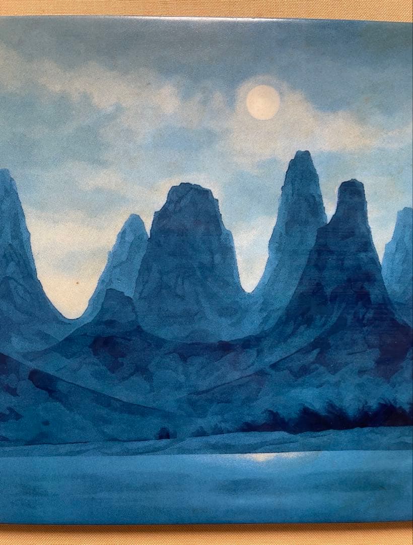 東山魁夷　灕江月明 神戸市立博物館開館記念1982年陶板画額: 38x31センチ