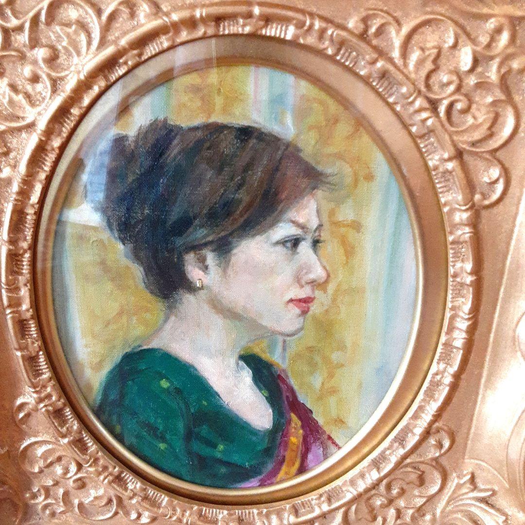 絵画　油彩　西本親雄　サリーの女 S