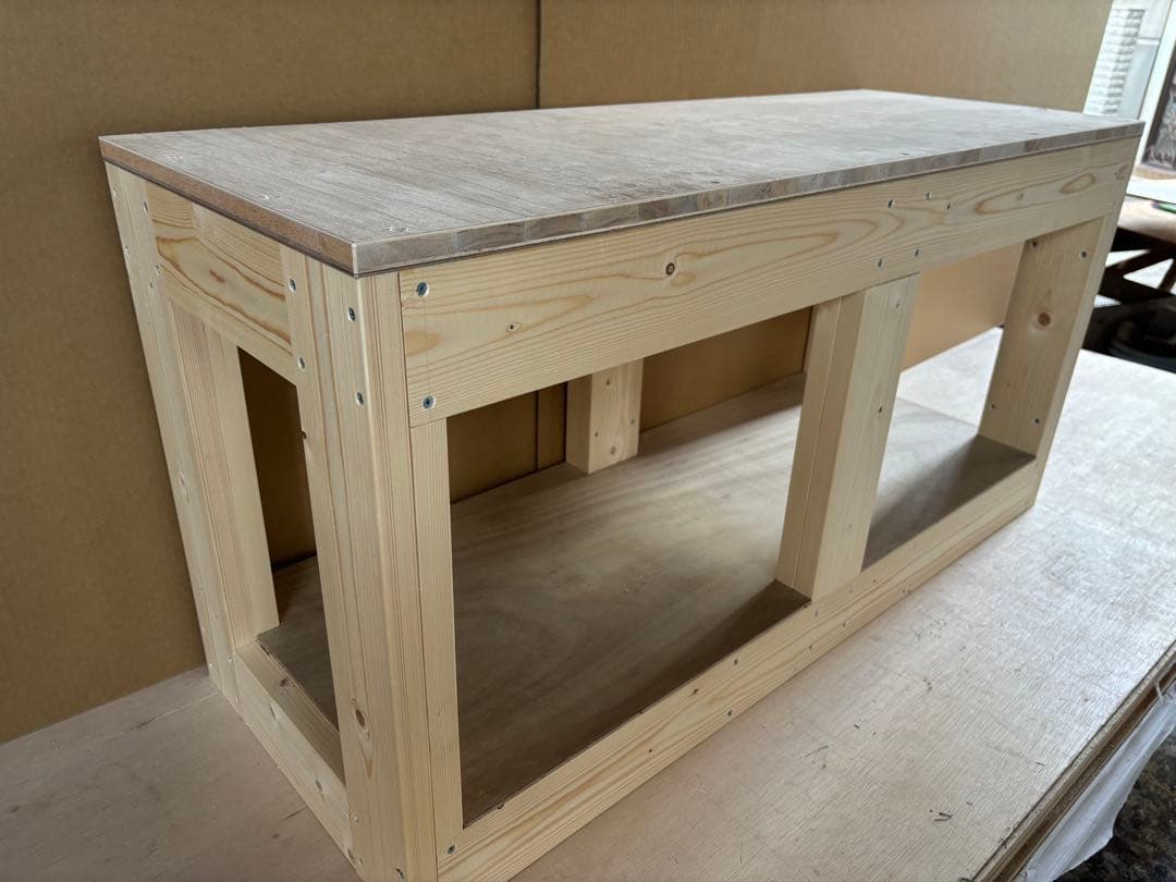 水槽台90cm用　天板20ｍｍ　補強柱付