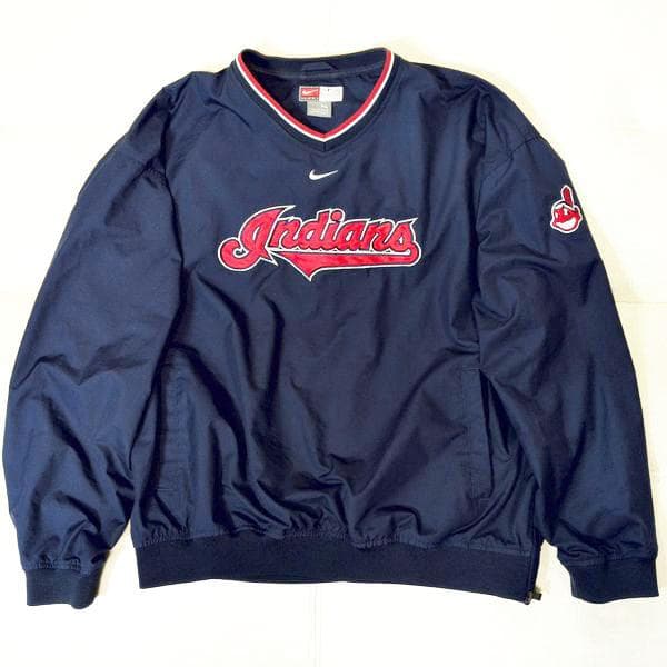 インディアンス ナイキ プルオーバー ジャケット XL ワフー酋長 ピステ ロゴ