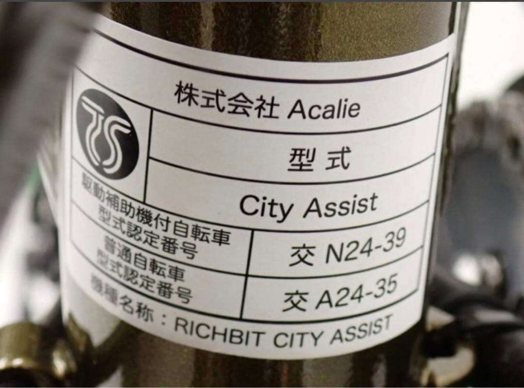RICH BIT CITI 電動アシスト自転車