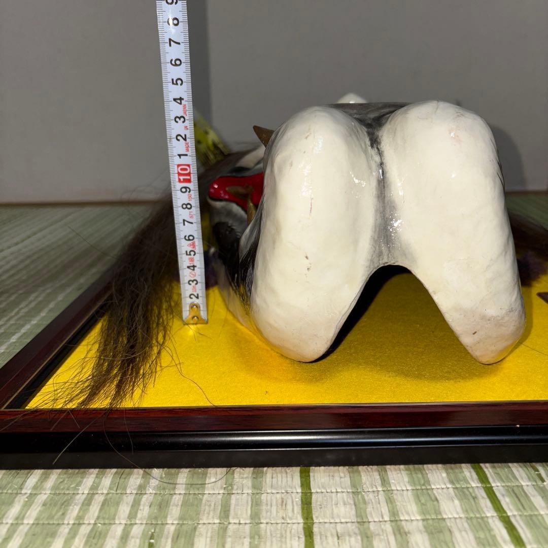 石見神楽面　般若　大　鬼　男　お面　能面　壁掛け　般若　角　置物　レトロ　工芸品