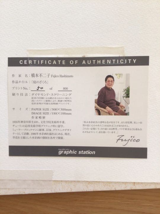 橋本不二子　庭のざくろ