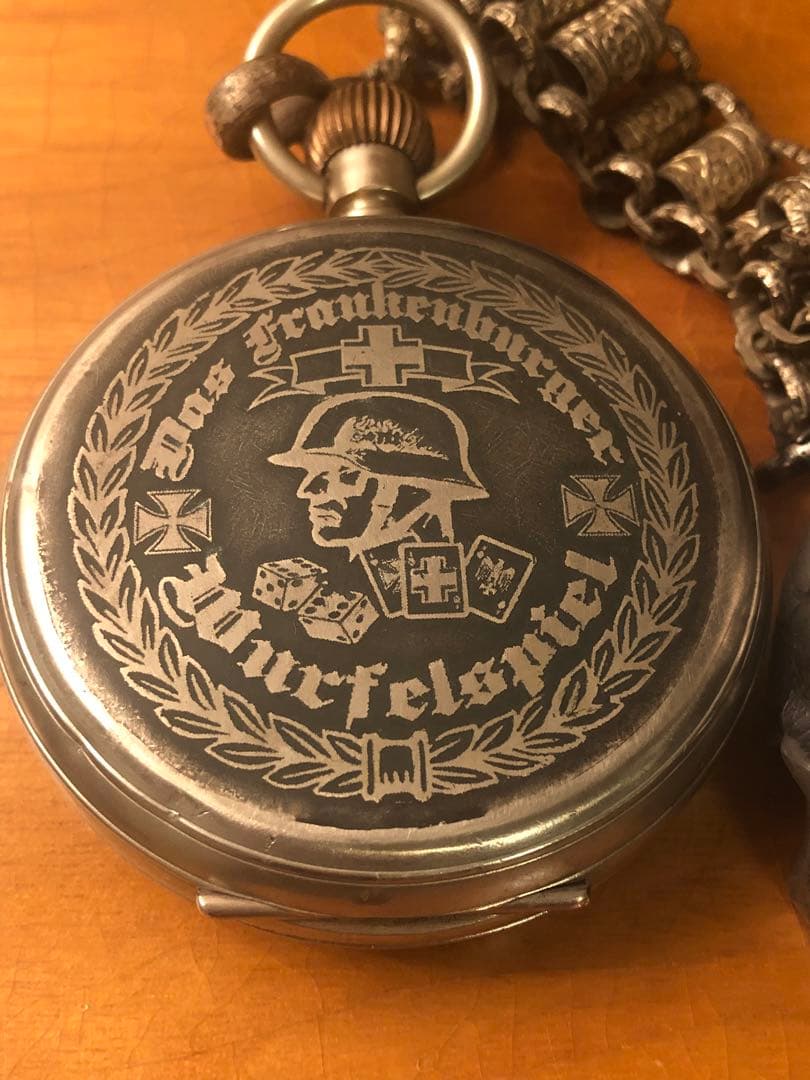 ビンテージ　スカル　髑髏　骸骨　インダストリアル　ドイツ　懐中時計　アンティーク