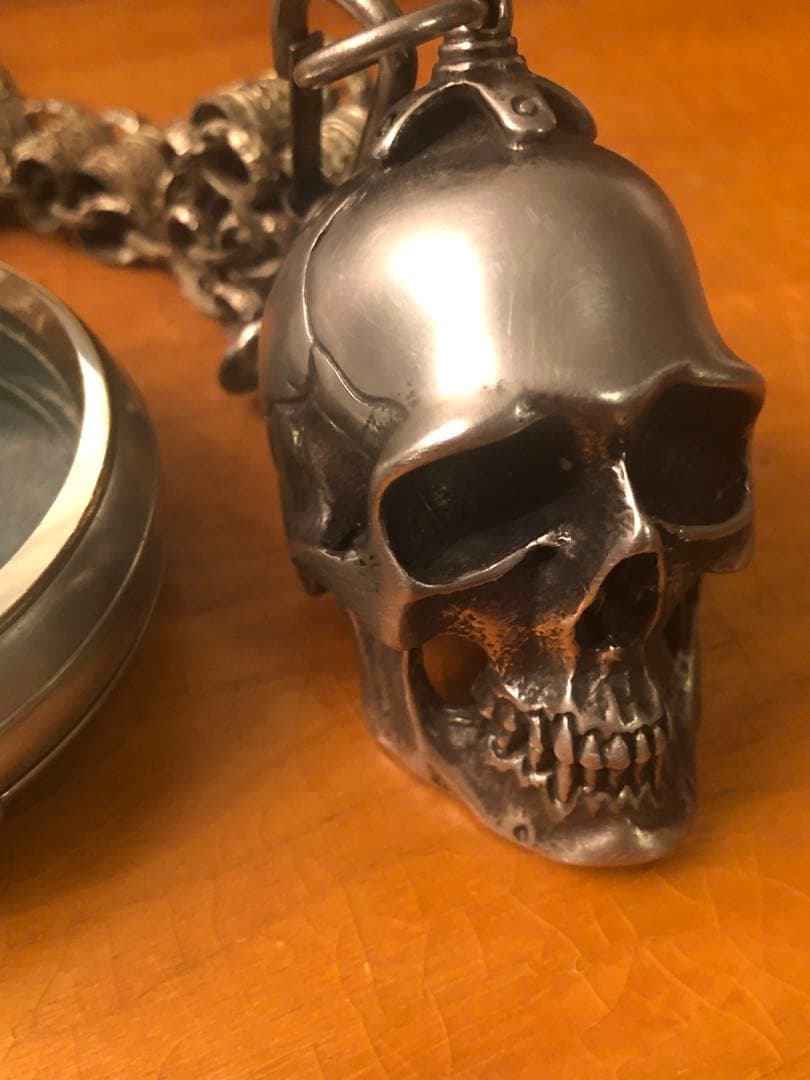 ビンテージ　スカル　髑髏　骸骨　インダストリアル　ドイツ　懐中時計　アンティーク