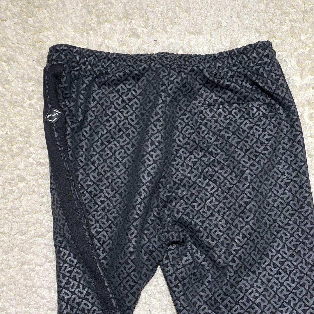 未使用級 REPLAY リプレイ 総柄 総ロゴ ジャージ セットアップ L