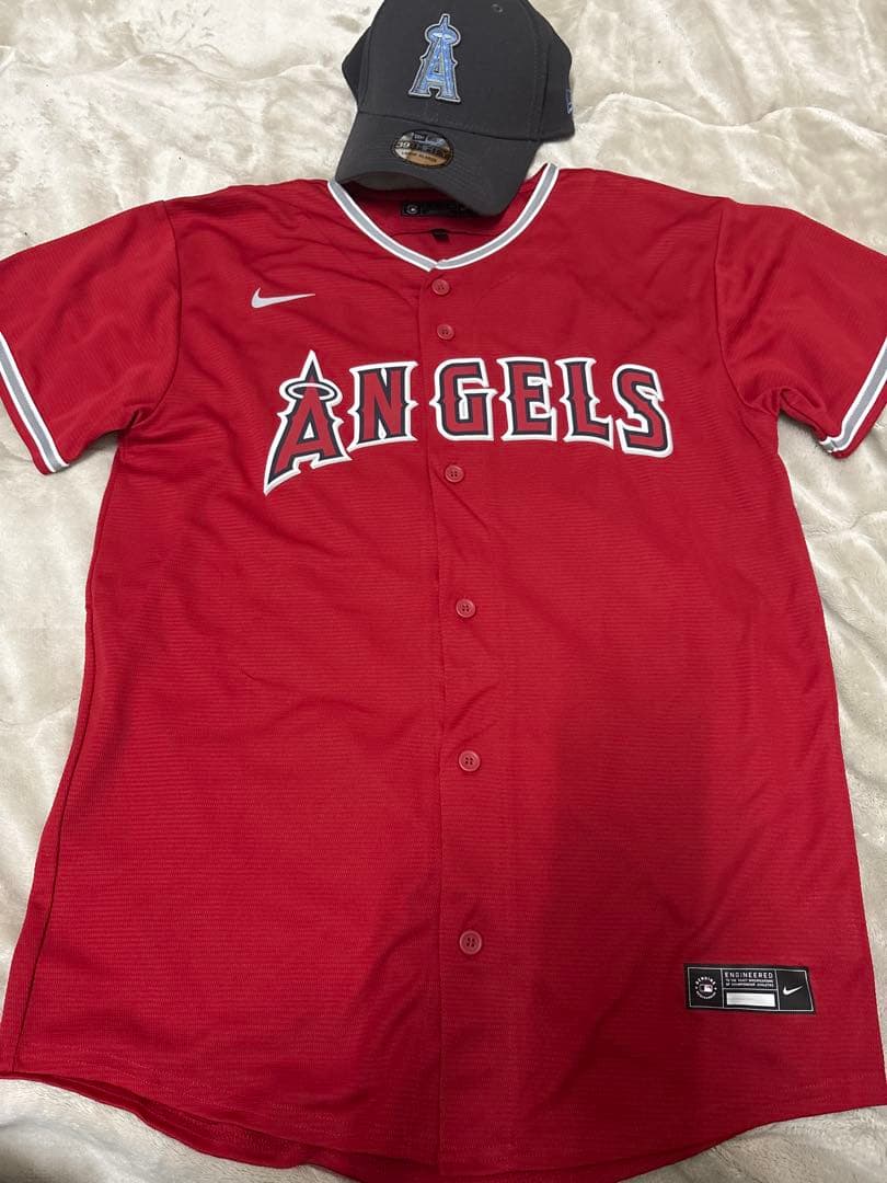 大谷翔平 ロサンゼルス・エンゼルス レプリカユニフォーム キャップ　セット