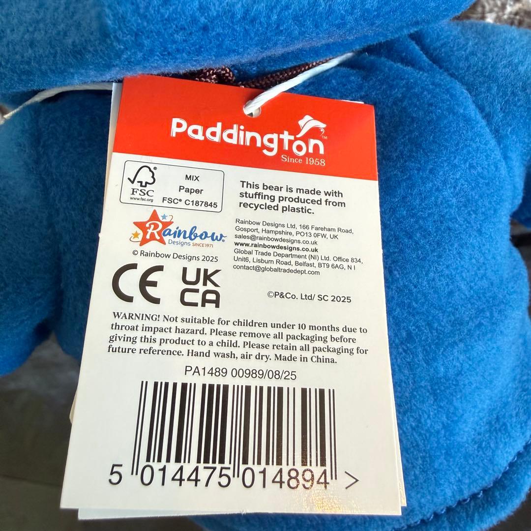 【ロンドン購入/新品タグ付き】パディントンベア☆公式ぬいぐるみ25cm
