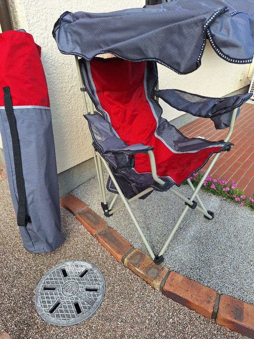 キャンピングチェア 2脚1組ひさしつき