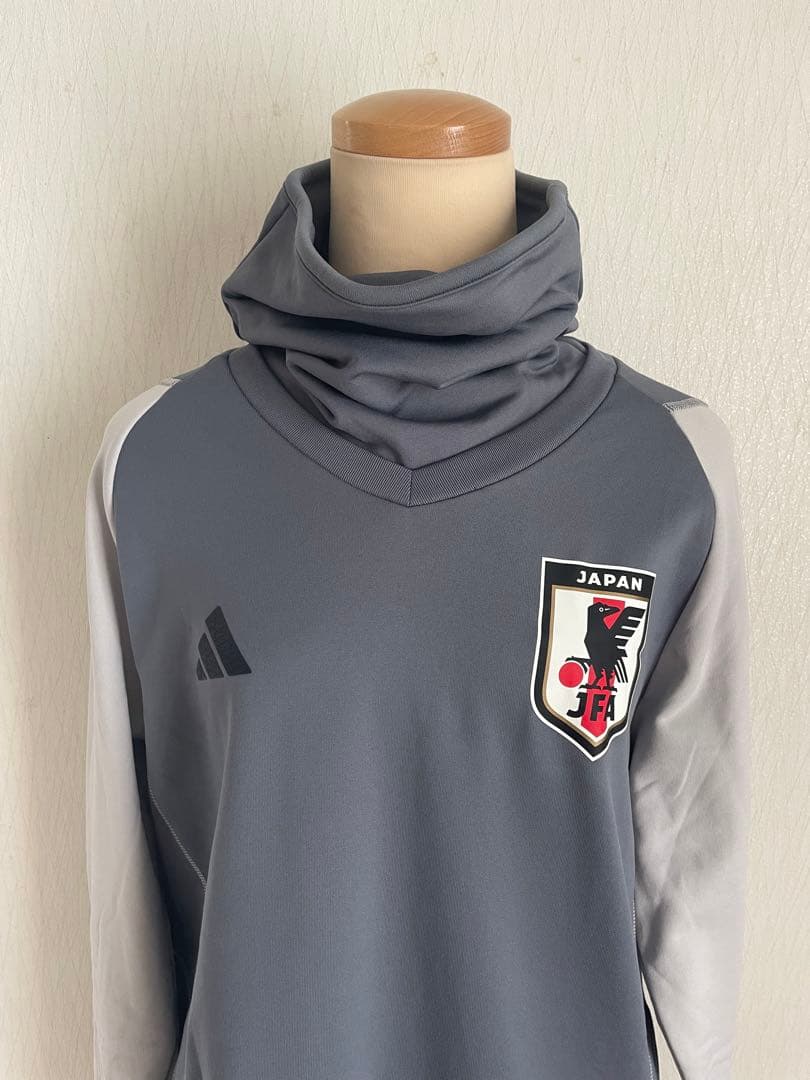 adidasアディダス JFA日本代表 フード付きジャージ グレー XLサイズ