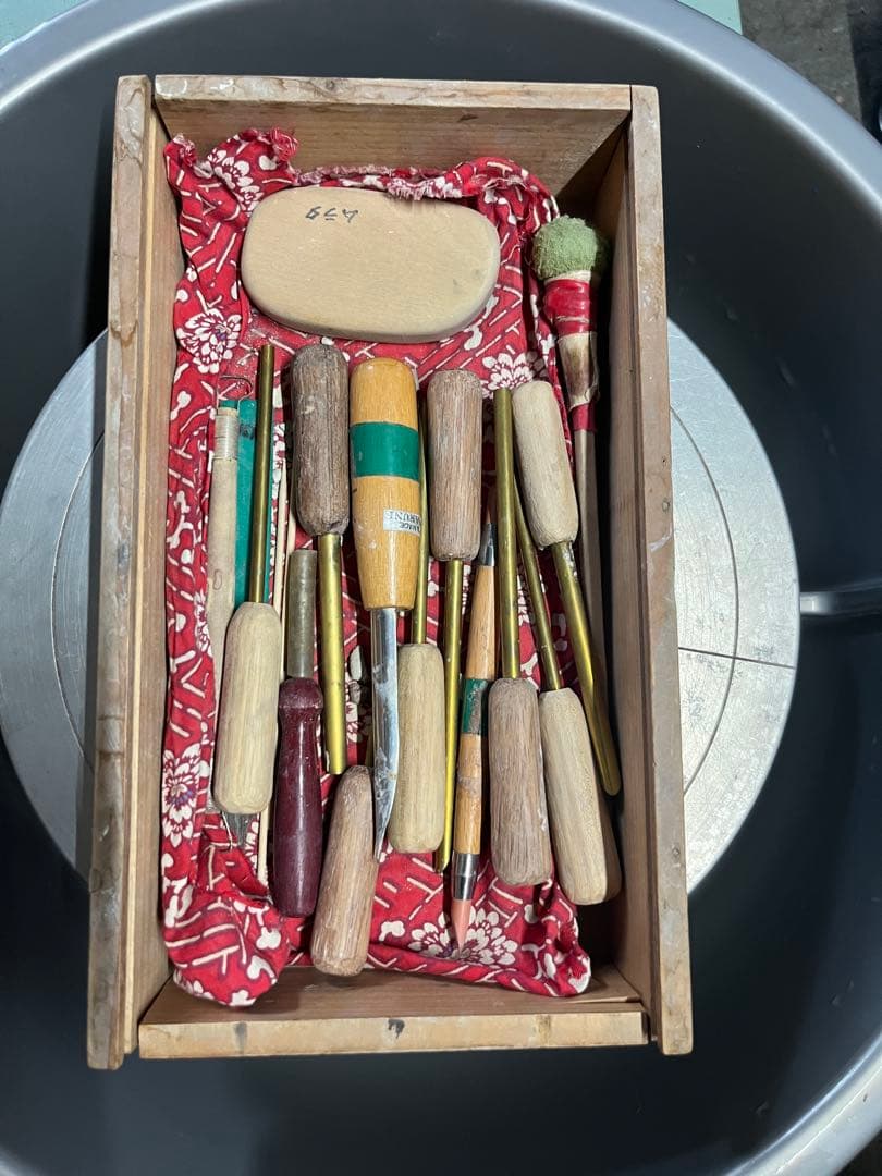 電動轆轤　道具、手回し台付き