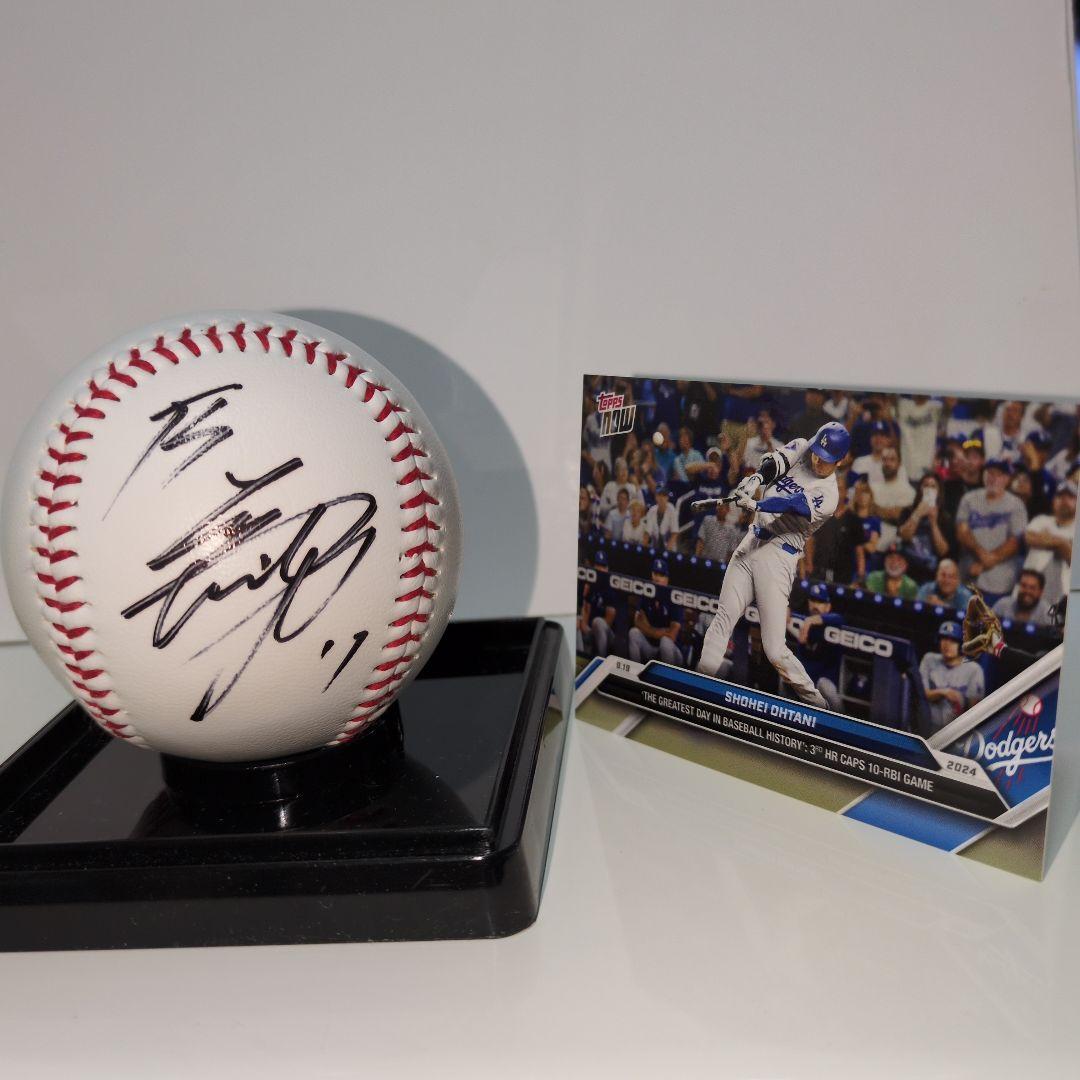 大谷翔平直筆サインボール、50−50記念カード