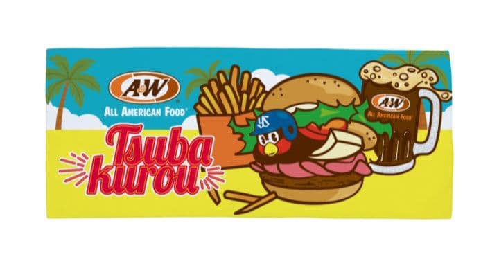 【2026】つば九郎 A&W コラボタオル 非売品 つば九郎ピンバッジセット