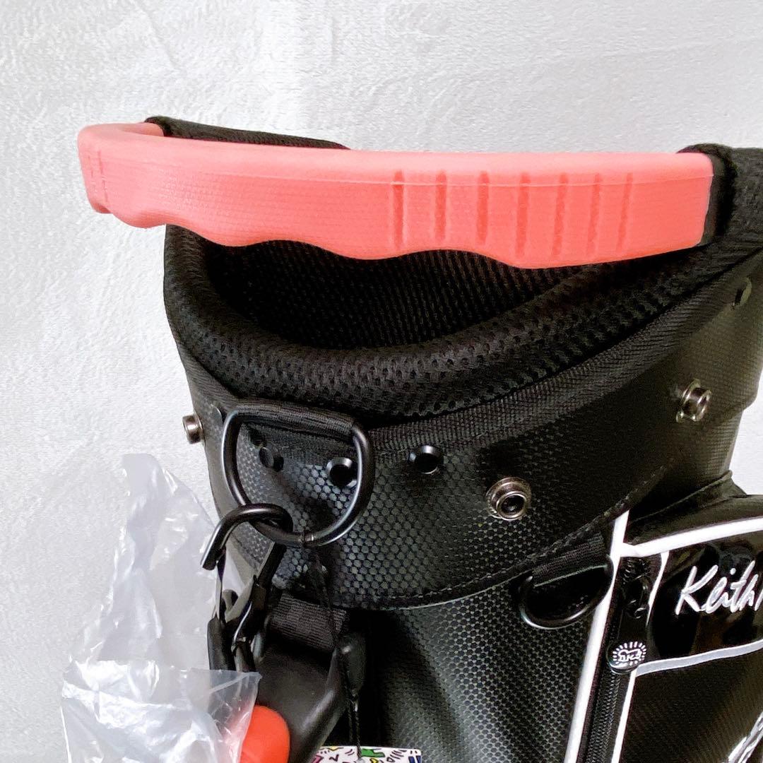 未使用　キースヘリング　スタンド付キャディバッグ　9型　ブラック　レッド　黒　赤