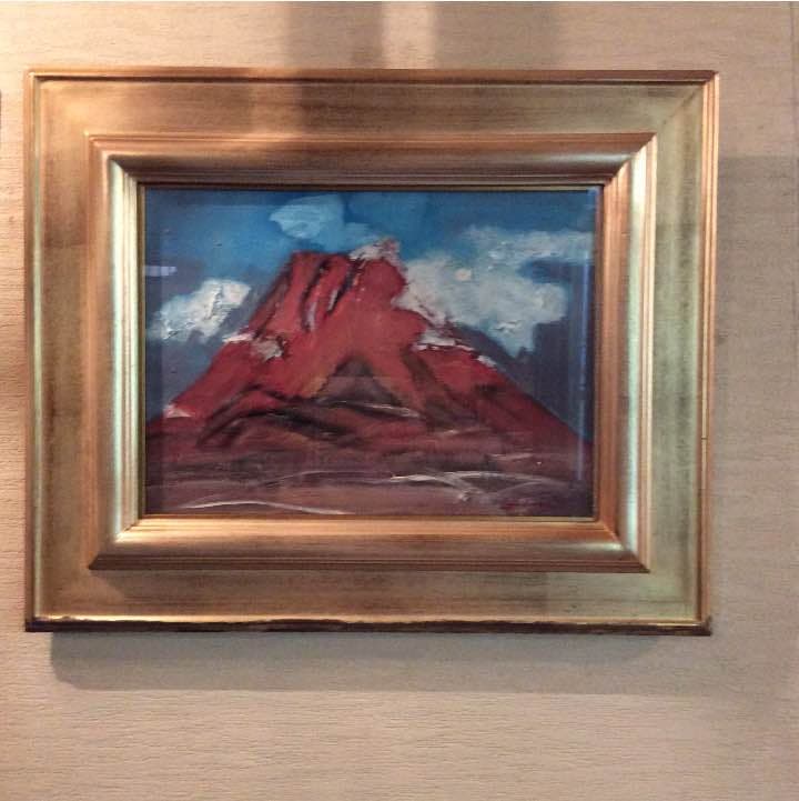 【絵画・油絵】    赤富士   絵画