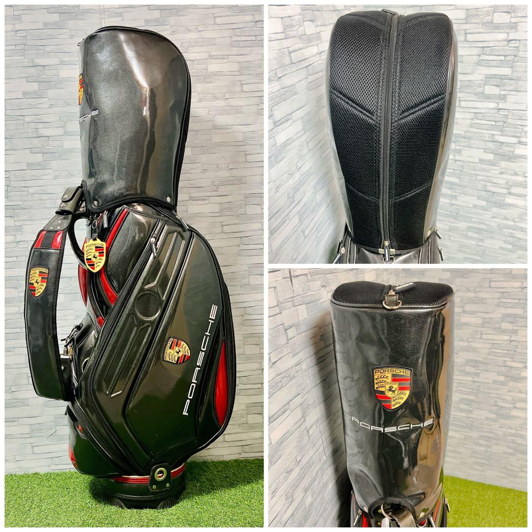 ポルシェ PORSCHE ゴルフ キャディバッグ メンズ 9.5型 エナメル