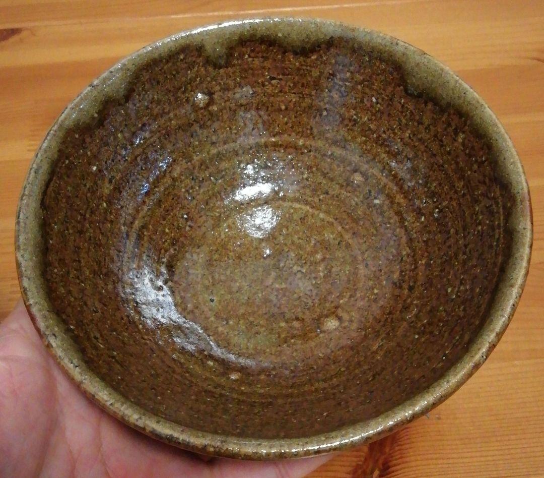 人間国宝　田村耕一作　益子焼　鉄絵　茶碗　共箱　茶道具