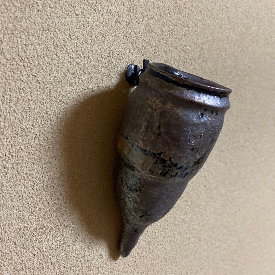 鐡釉　掛花入　佐々木禅　作