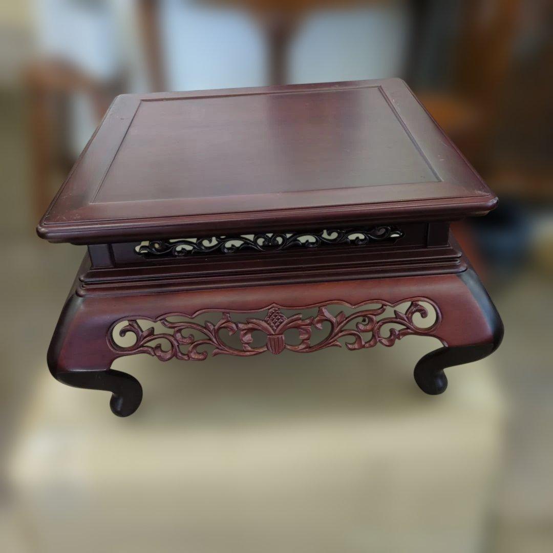 飾り台　木製　透かし　猫脚　台　花台　物置き　置き台　脚付