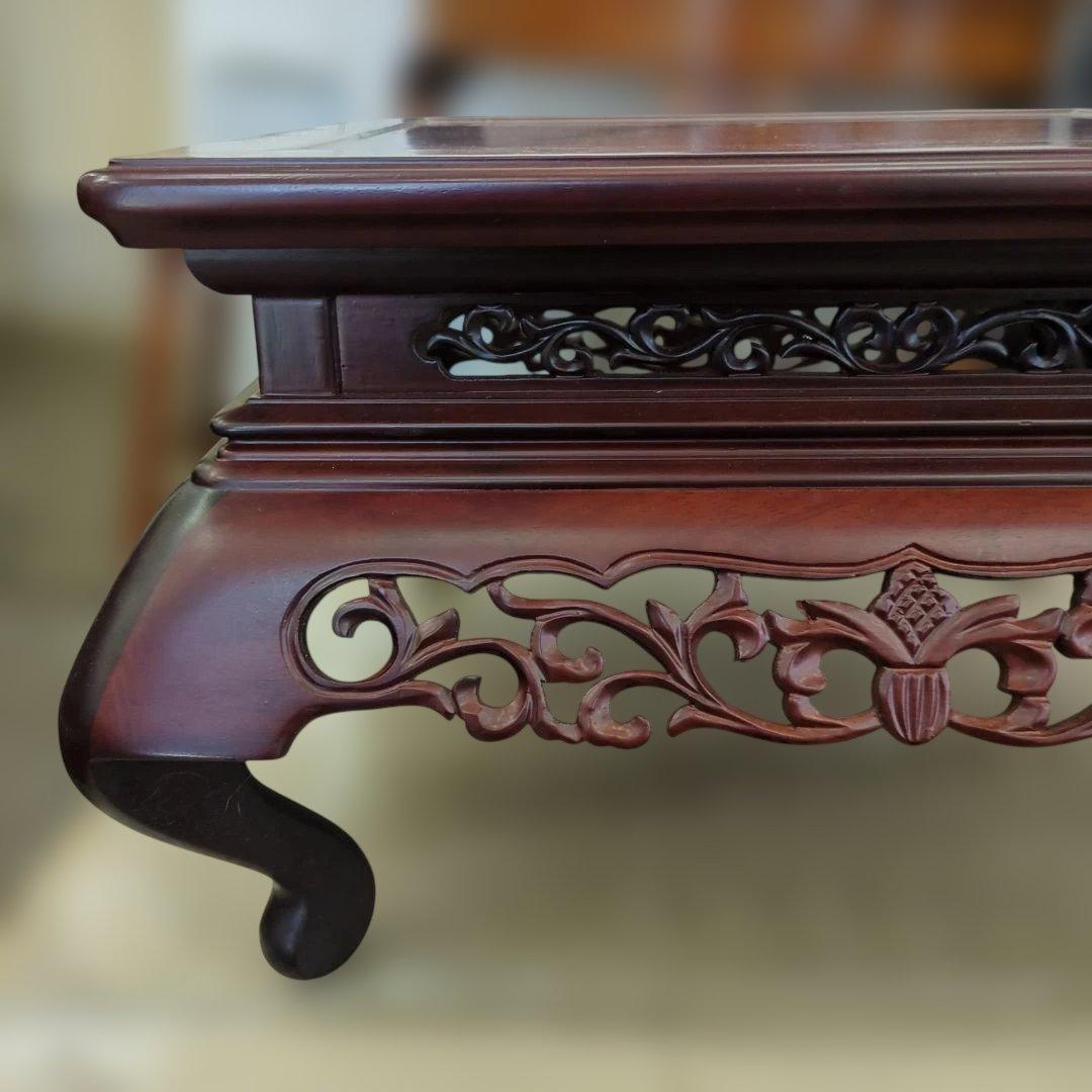 飾り台　木製　透かし　猫脚　台　花台　物置き　置き台　脚付