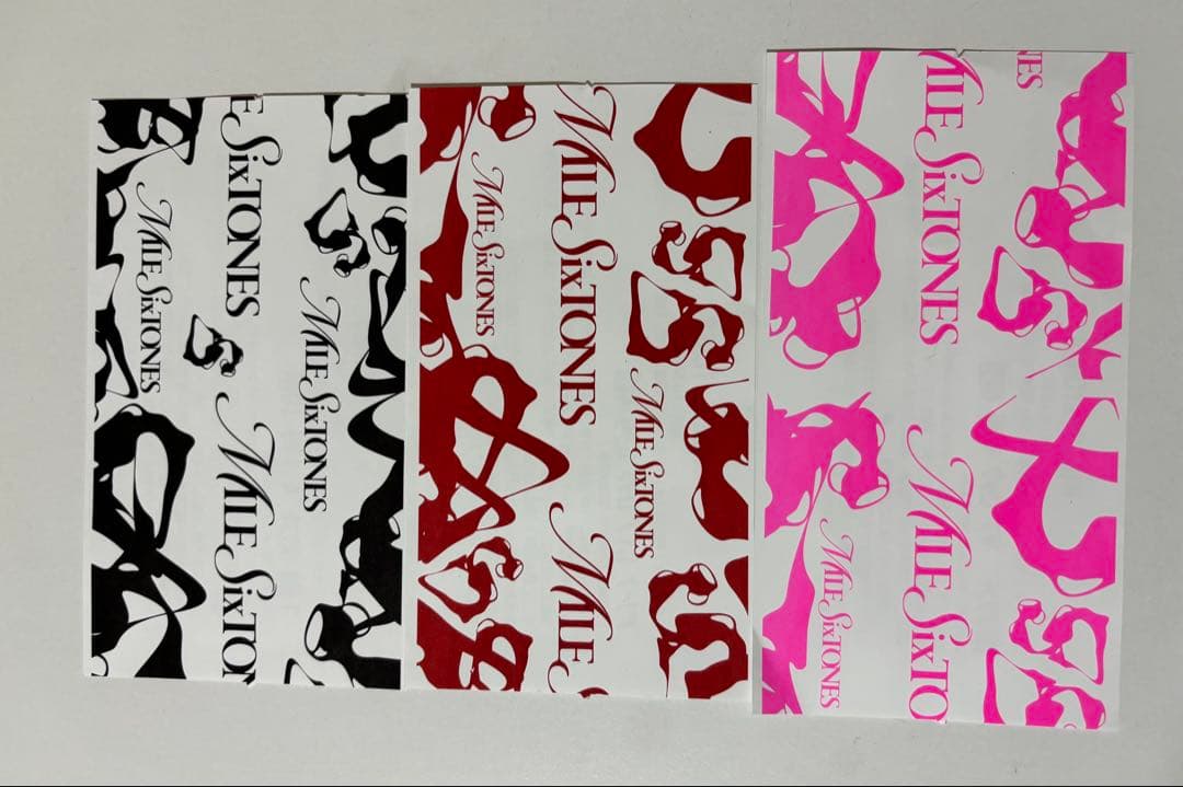 SixTONES MILESixTONESチケット 半券 赤 黒 ピンク