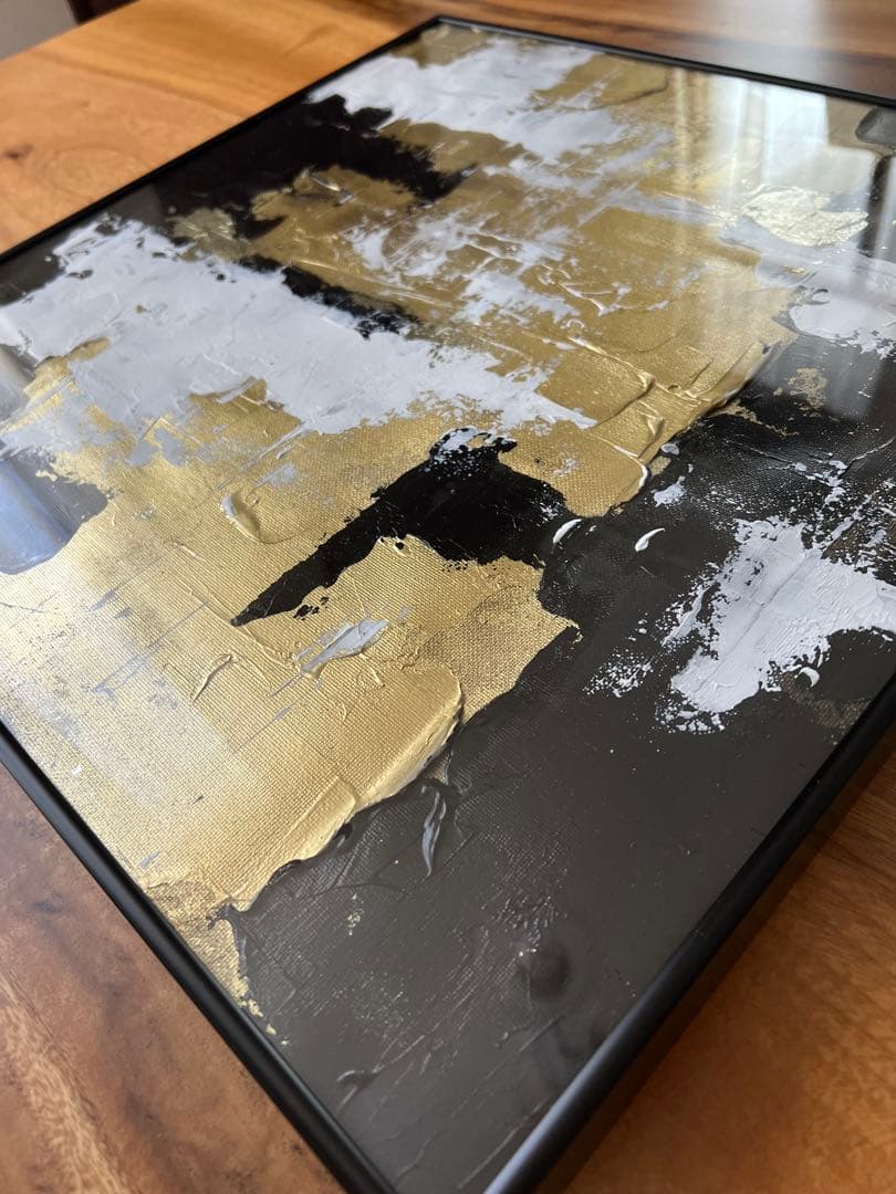 原画/額装済み/和風/禅/絵画/アート/抽象画/ニュアンス/海外/金/金運/