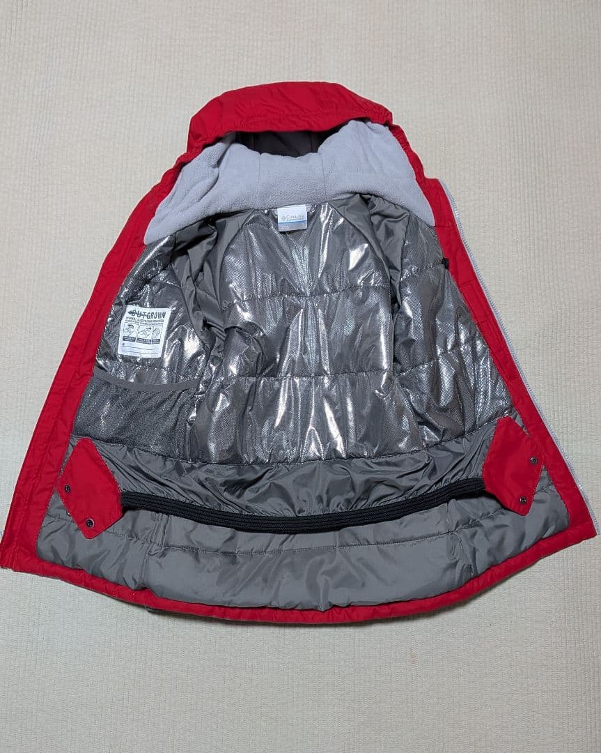 Columbia 子ども用 スノーウエア 赤/グレー スノーパンツ2枚付き