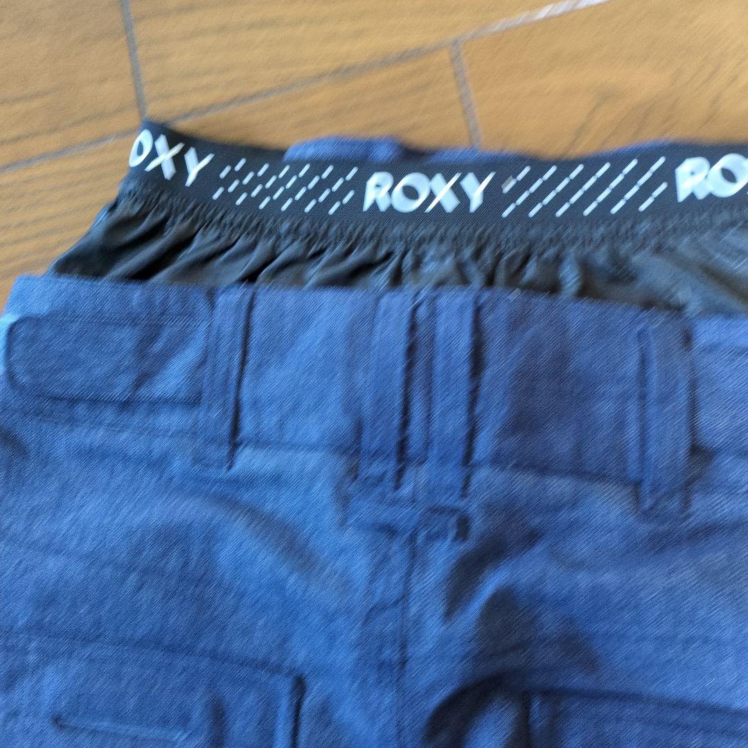【美品】ROXY　スノボウェア　上下セット　ボーダー　マルチカラー　デニム風　Ｓ