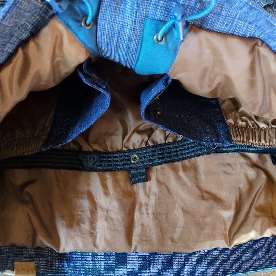 【美品】ROXY　スノボウェア　上下セット　ボーダー　マルチカラー　デニム風　Ｓ